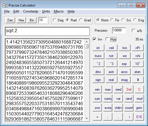 Precise Calculator inv